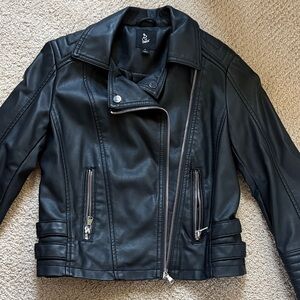 Black Faux Leather Biker Jacket